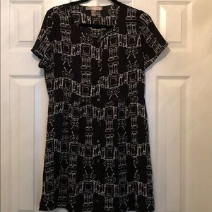 Forever 21 Robot Print Button Up Dress
